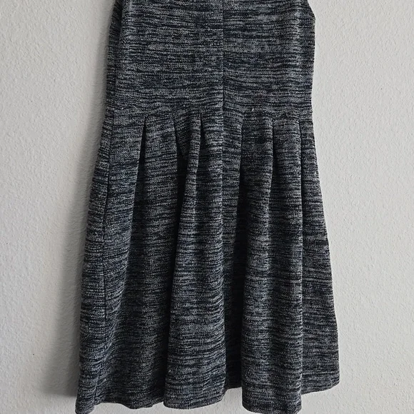 Ganni Anthropologie Pinnacle Tweed Knit Ruffle Mock Neck Fit and Flare Dress LP - Picture 7 of 11